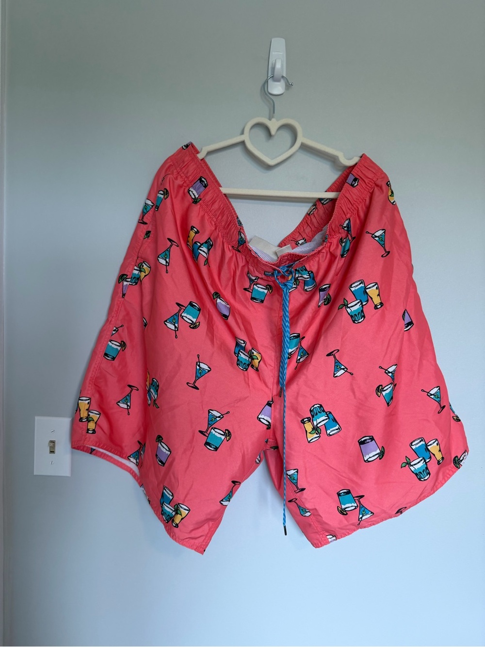 True Nation Coral Cocktail Print Swim Trunks